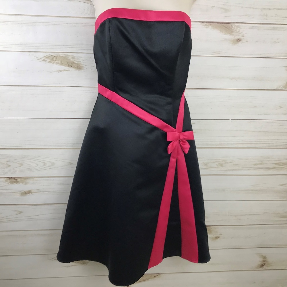 Jessica McClintock Strapless Dress Black Pink 4